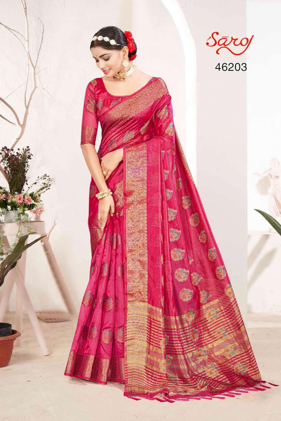 Saroj Mahrabaa Designer Organza Silk Saree Wholesale catalog