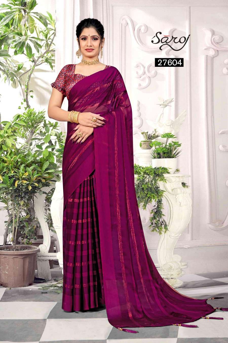Saroj Sneh Milan Designer Fancy Chiffon Saree Wholesale catalog