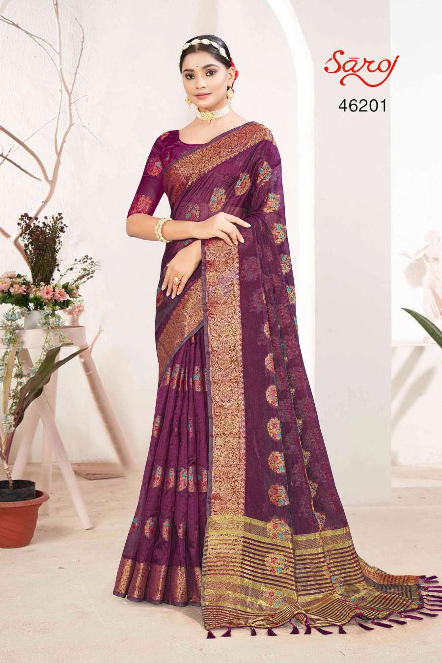 Saroj textile presents Mahrabba Designer silk sarees catalogue