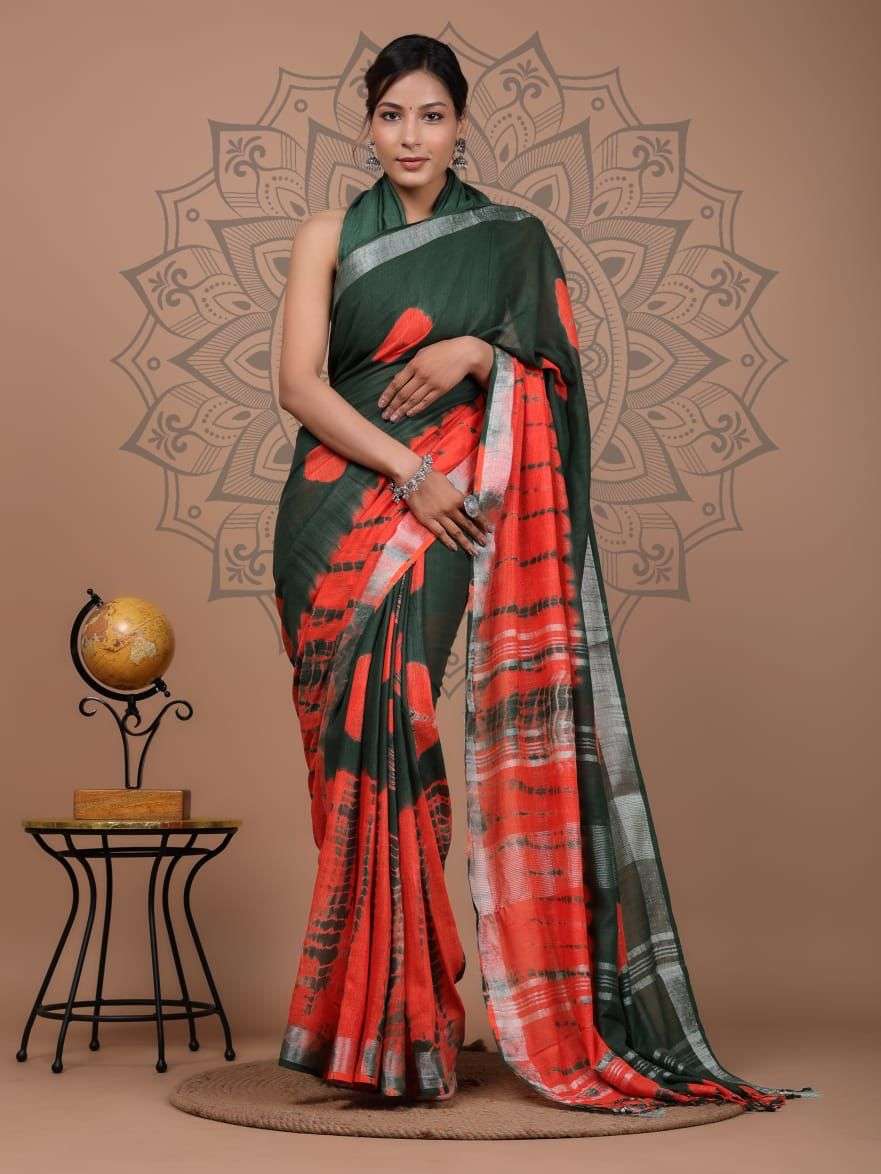 Sc Shloka A Linen Digital Printed Saree Wholesale catalog