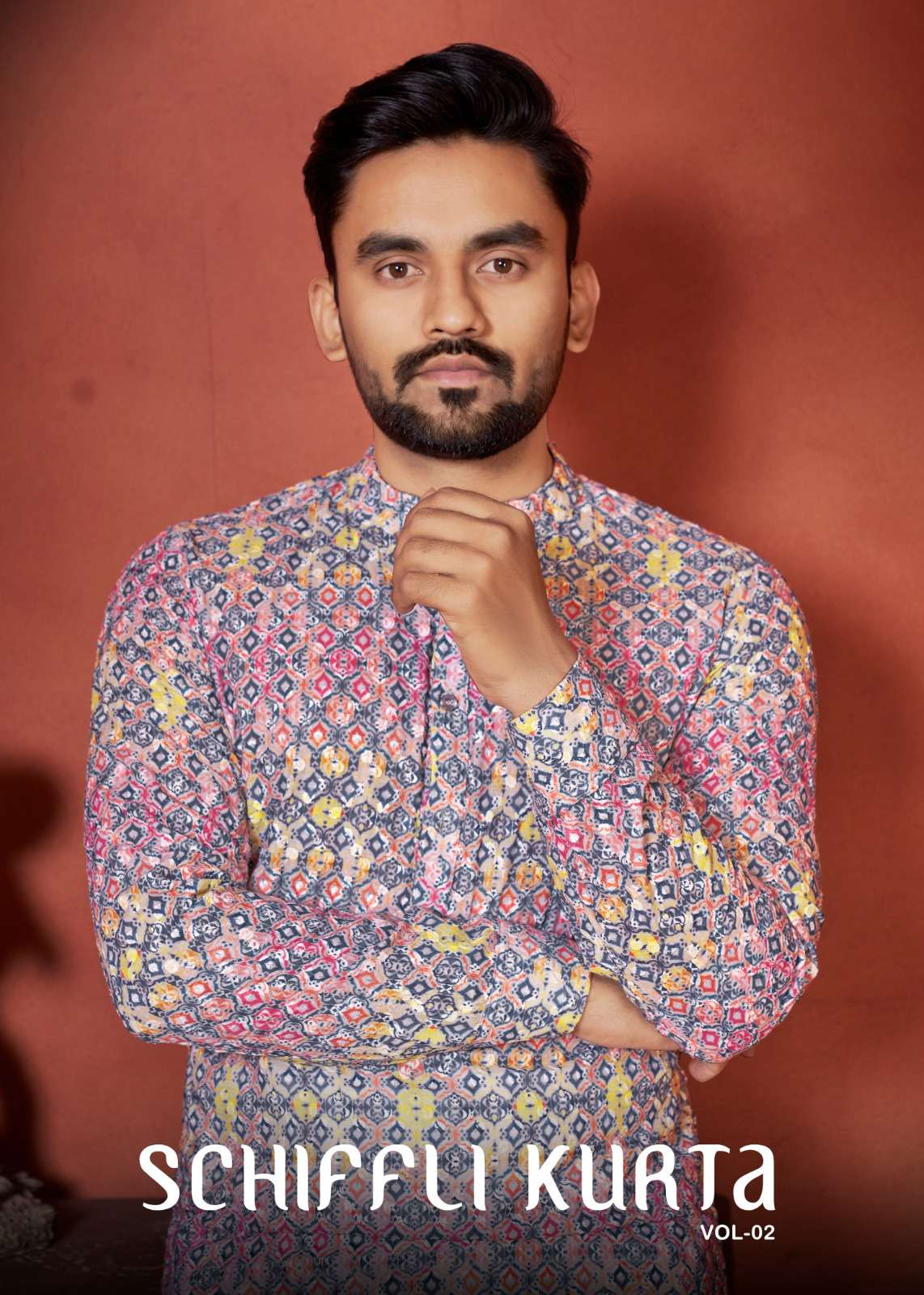 Schiffli Kurta V-2 Mens Kurta  wholesale catalog