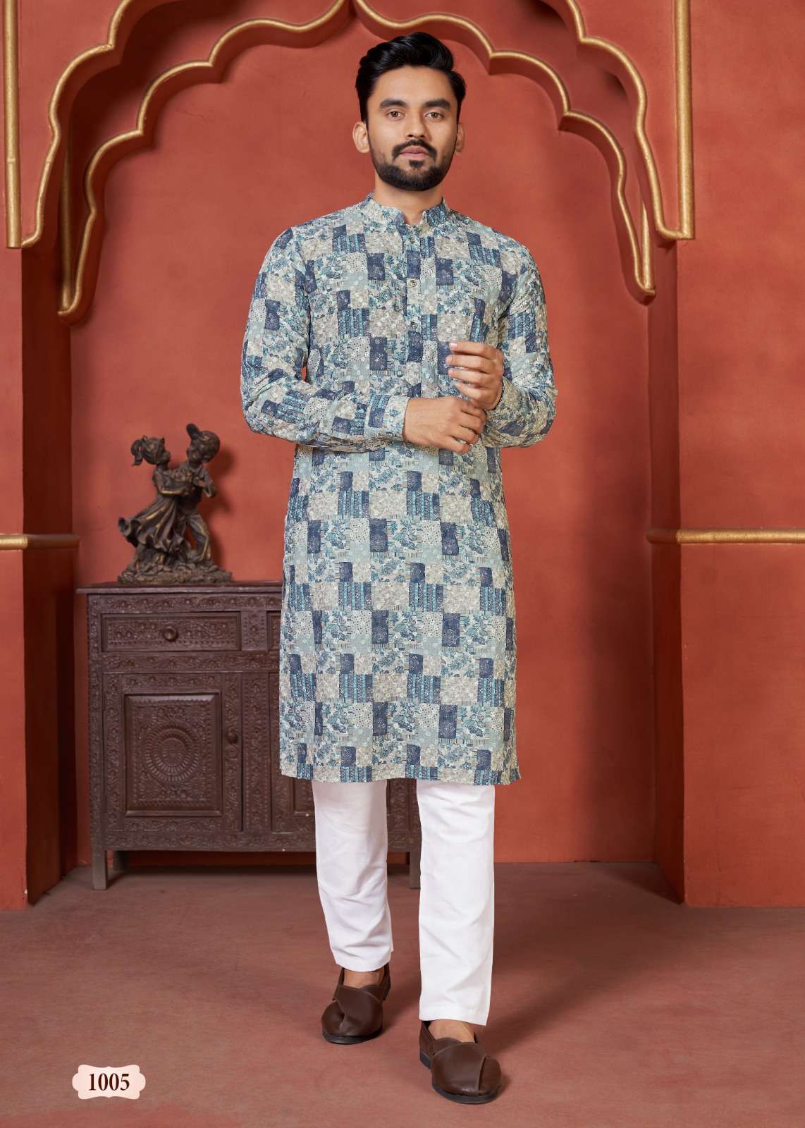 Schiffli Kurta V-2 Mens Kurta  wholesale catalog