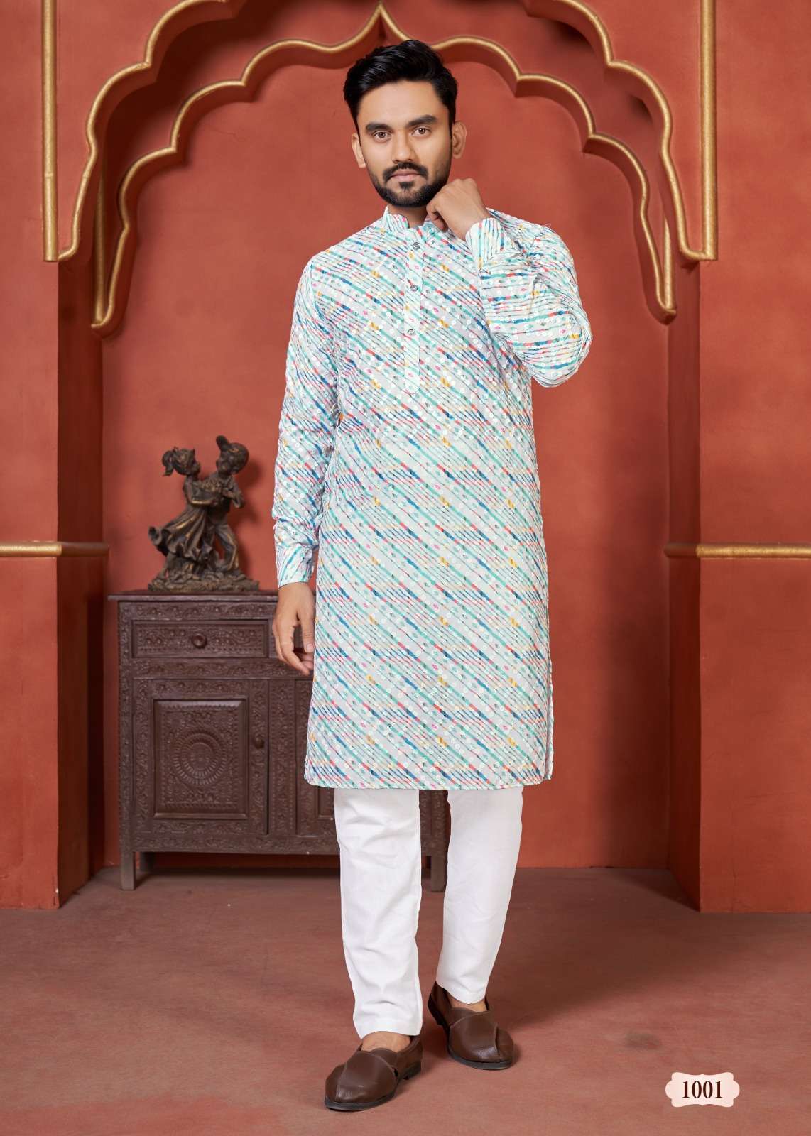 Schiffli Kurta V-2 Mens Kurta  wholesale catalog