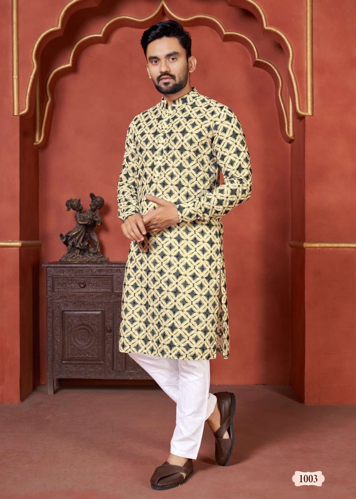 Schiffli Kurta V-2 Mens Kurta  wholesale catalog