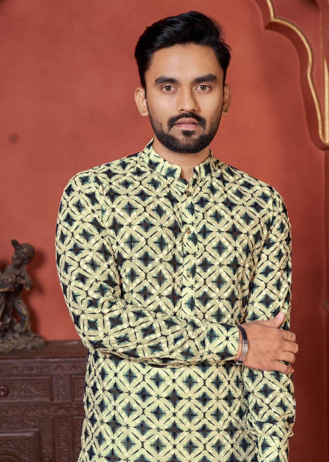 Schiffli Kurta V-2 Mens Kurta  wholesale catalog