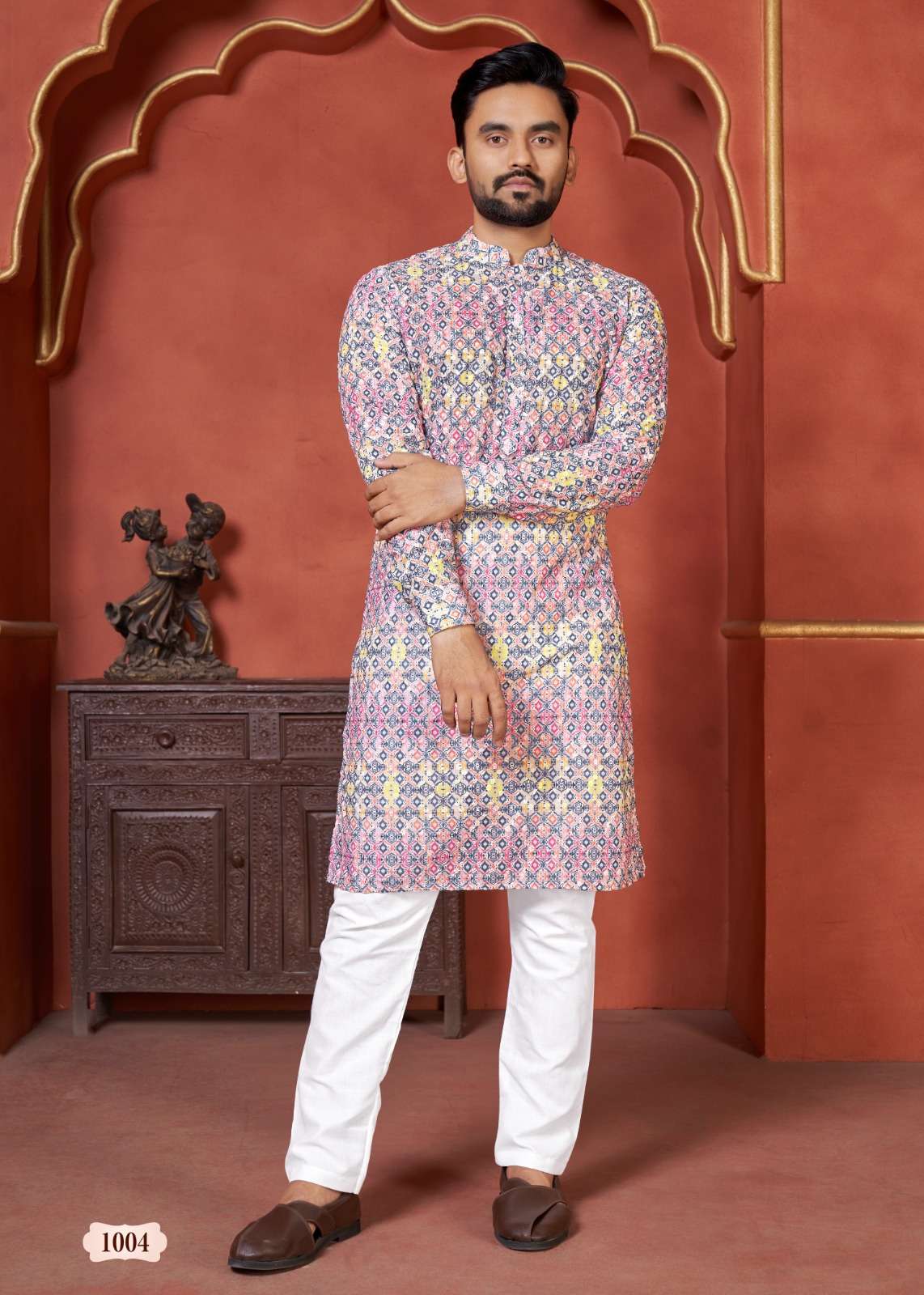Schiffli Kurta V-2 Mens Kurta  wholesale catalog