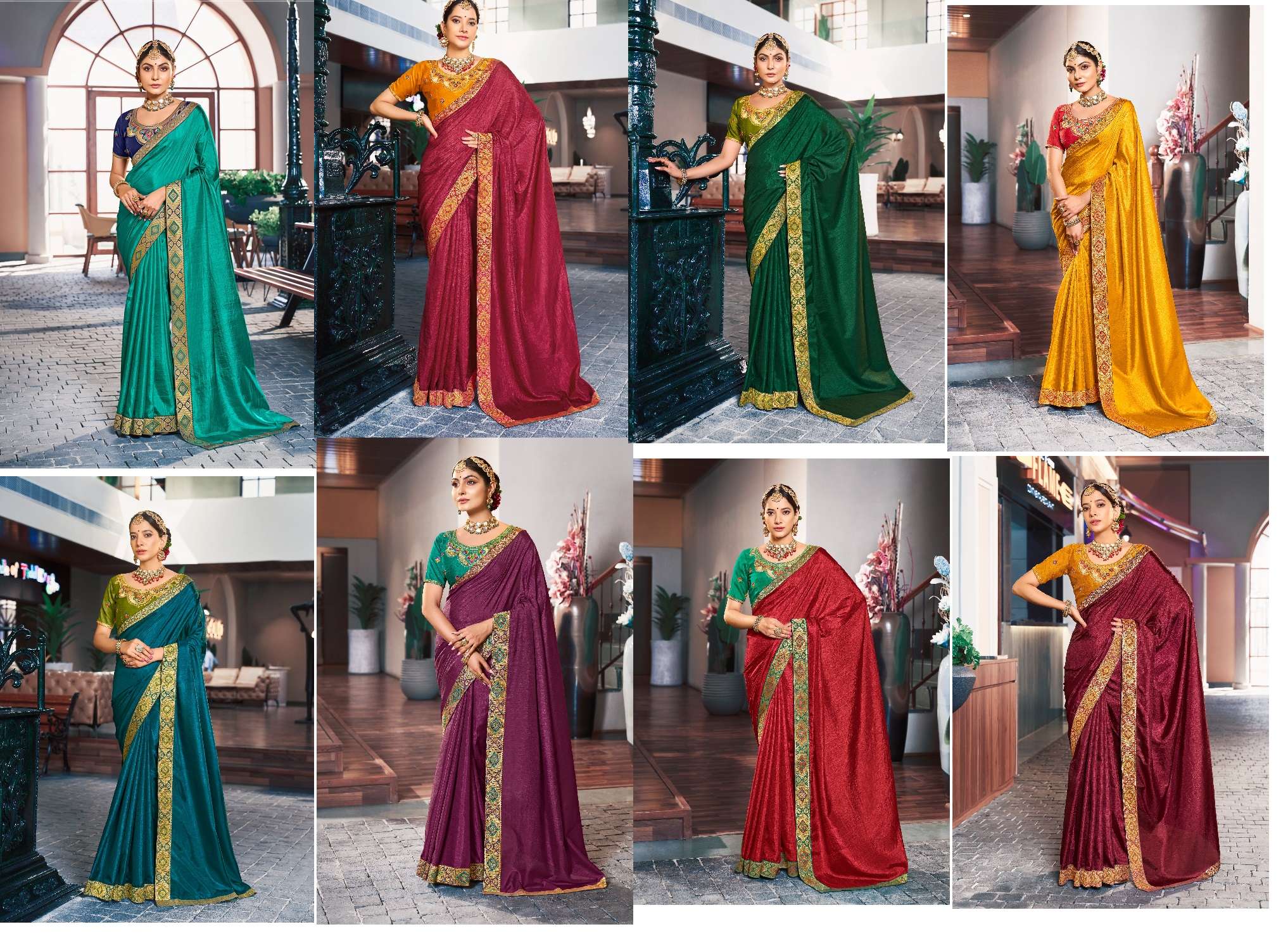 Selena Vol 4 Fancy Plain Vichitra Silk Saree Wholesale catalog