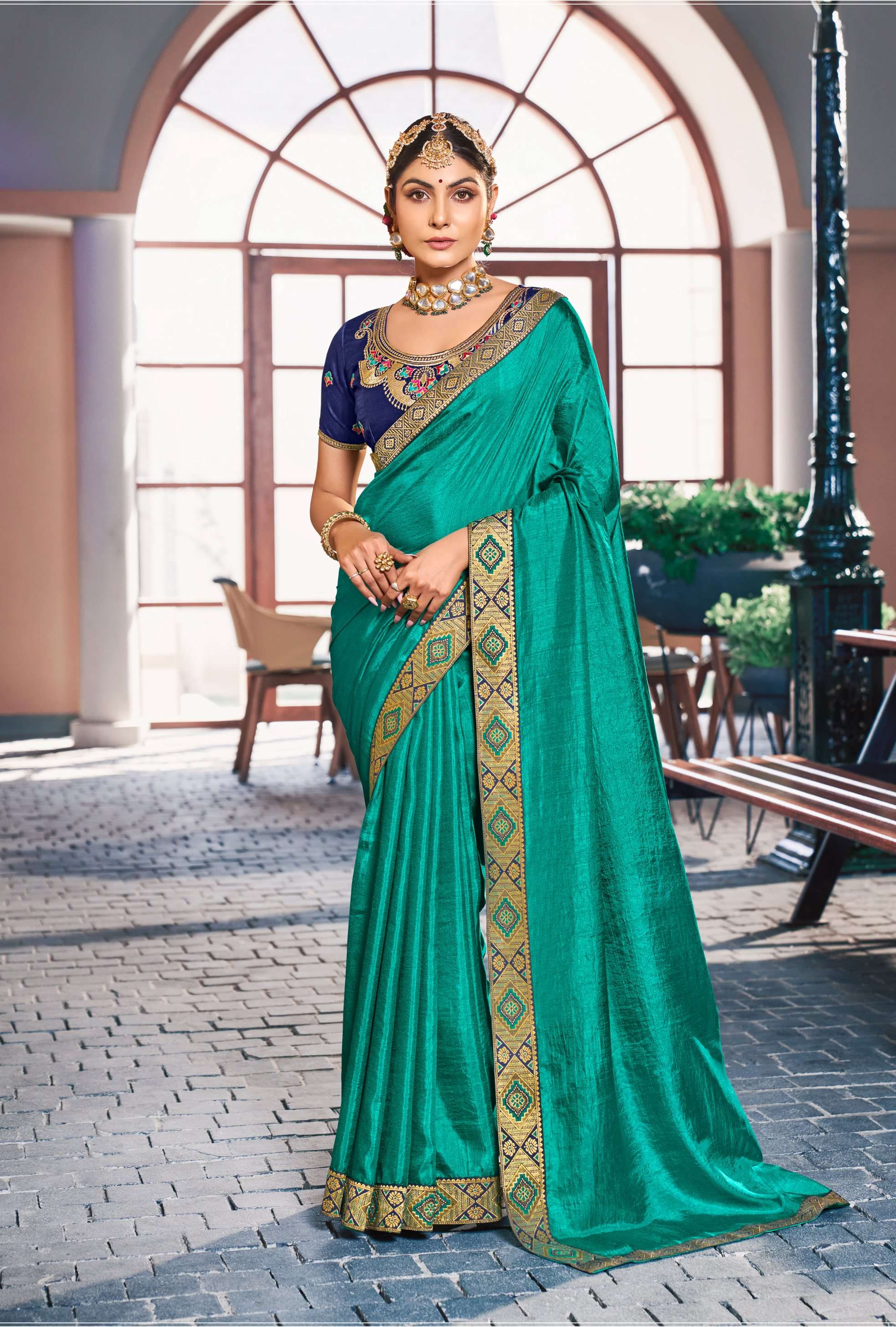 Selena Vol 4 Fancy Plain Vichitra Silk Saree Wholesale catalog