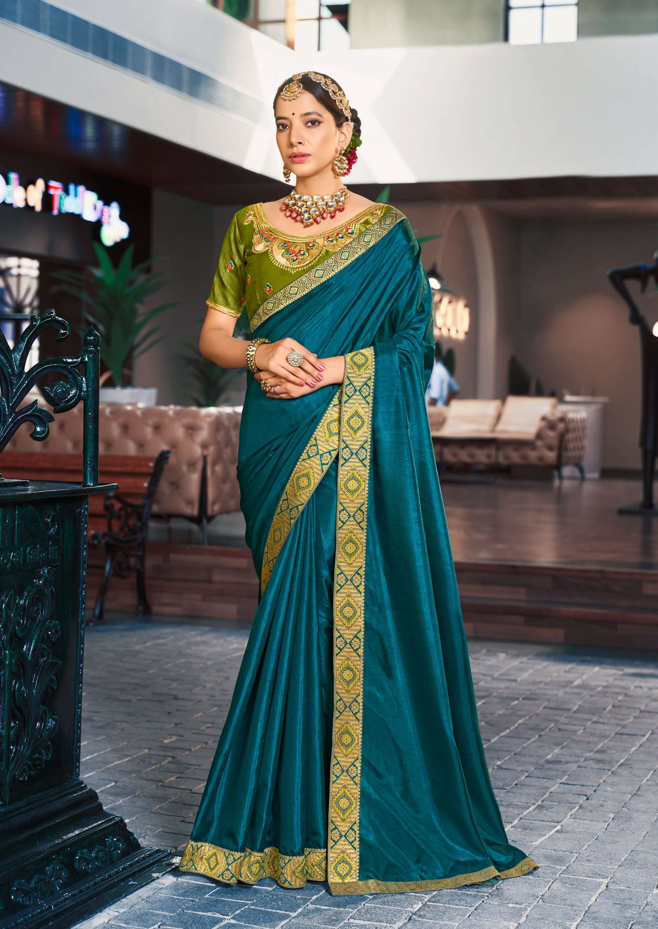 Selena Vol 4 Fancy Plain Vichitra Silk Saree Wholesale catalog