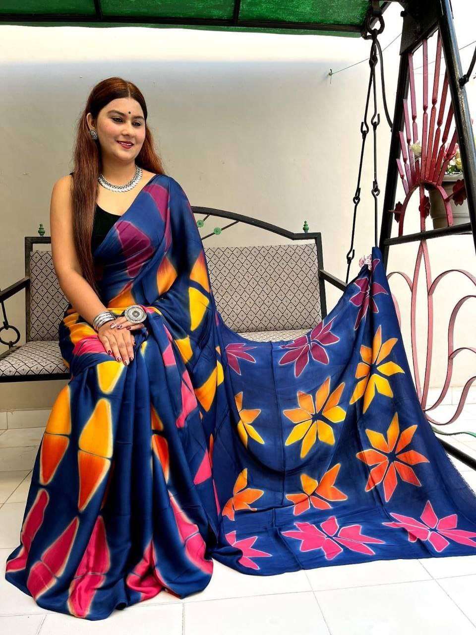 Ss 10 Fancy Digital Printed Dola Silk Saree Wholesale catalog
