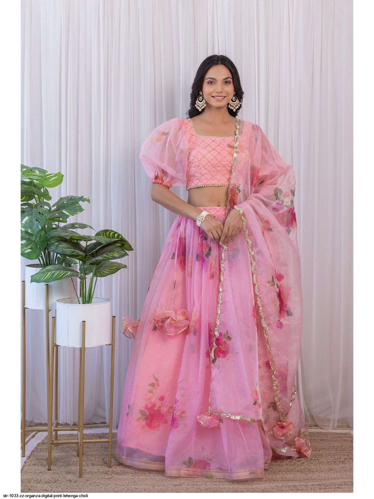 STR 1033 ZZ ORGANZA DIGITAL PRINT LEHENGA CHOLI Wholesale catalog