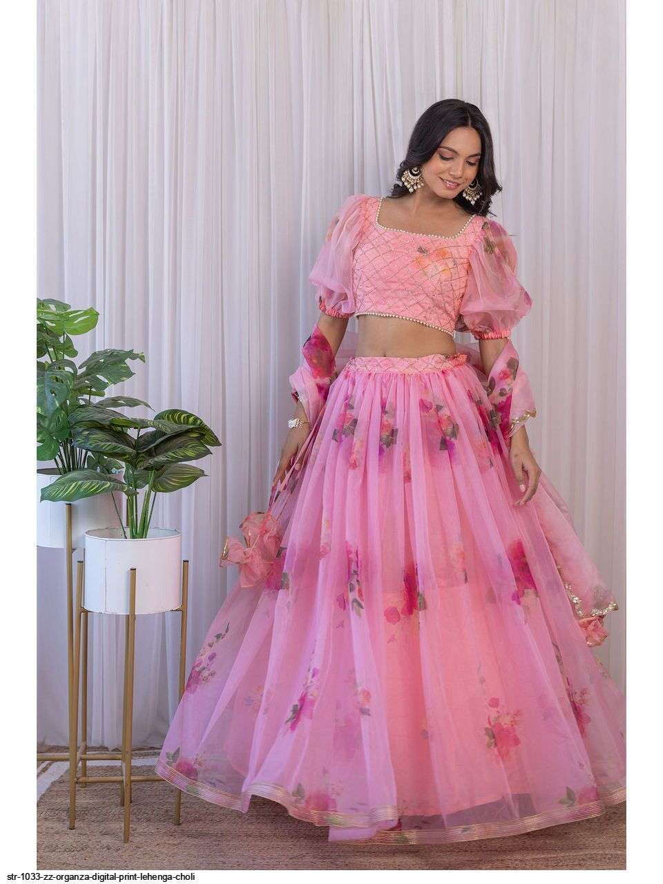 STR 1033 ZZ ORGANZA DIGITAL PRINT LEHENGA CHOLI Wholesale catalog
