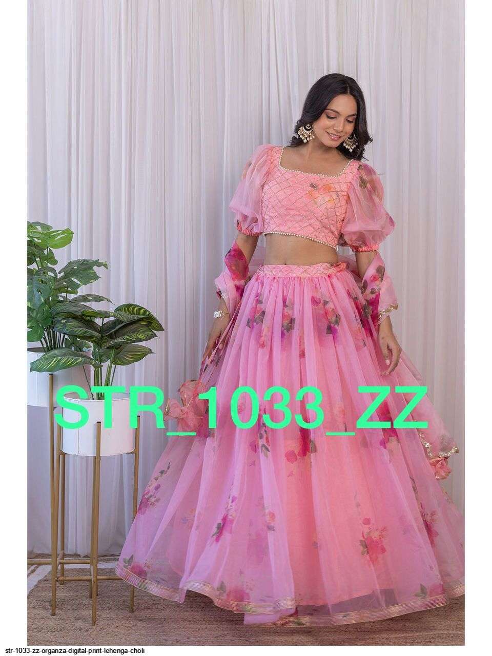 STR 1033 ZZ ORGANZA DIGITAL PRINT LEHENGA CHOLI Wholesale catalog