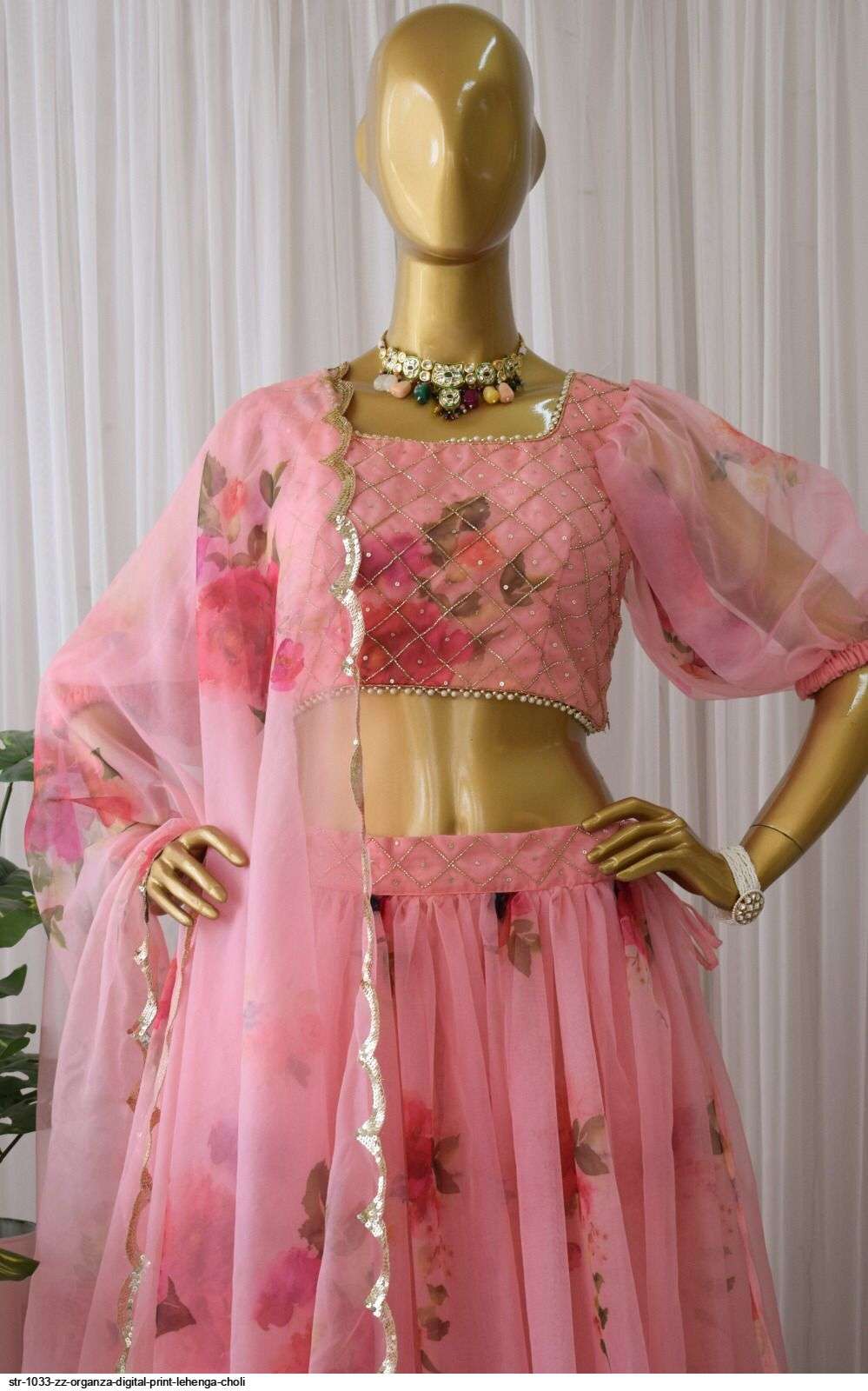 STR 1033 ZZ ORGANZA DIGITAL PRINT LEHENGA CHOLI Wholesale catalog
