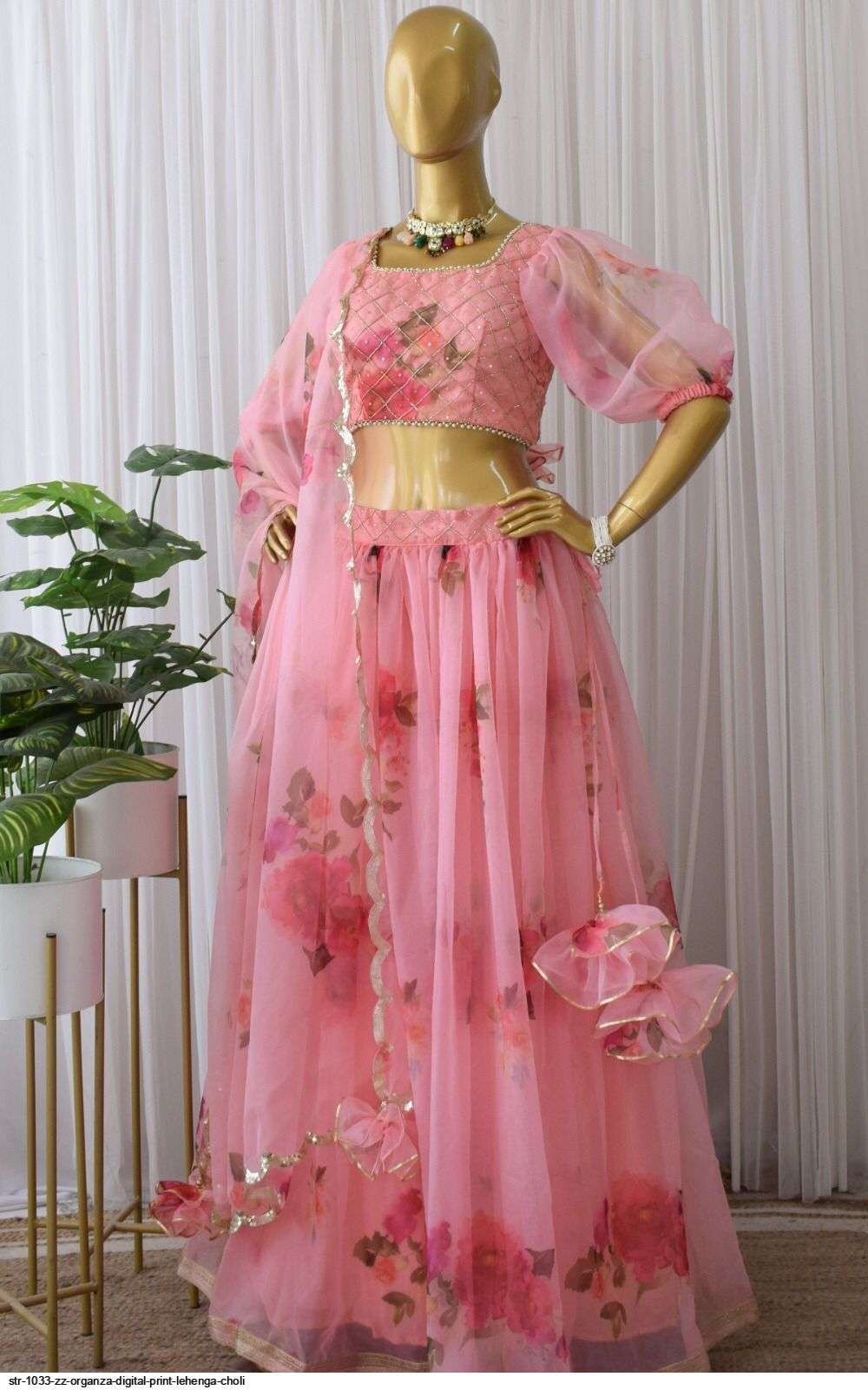 STR 1033 ZZ ORGANZA DIGITAL PRINT LEHENGA CHOLI Wholesale catalog