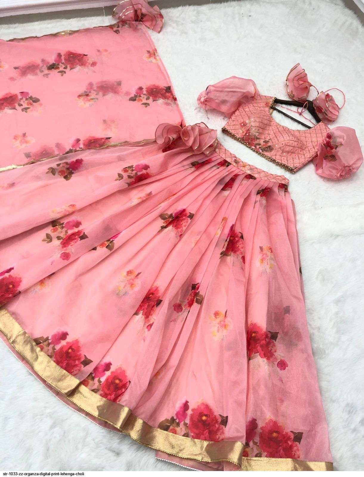 STR 1033 ZZ ORGANZA DIGITAL PRINT LEHENGA CHOLI Wholesale catalog