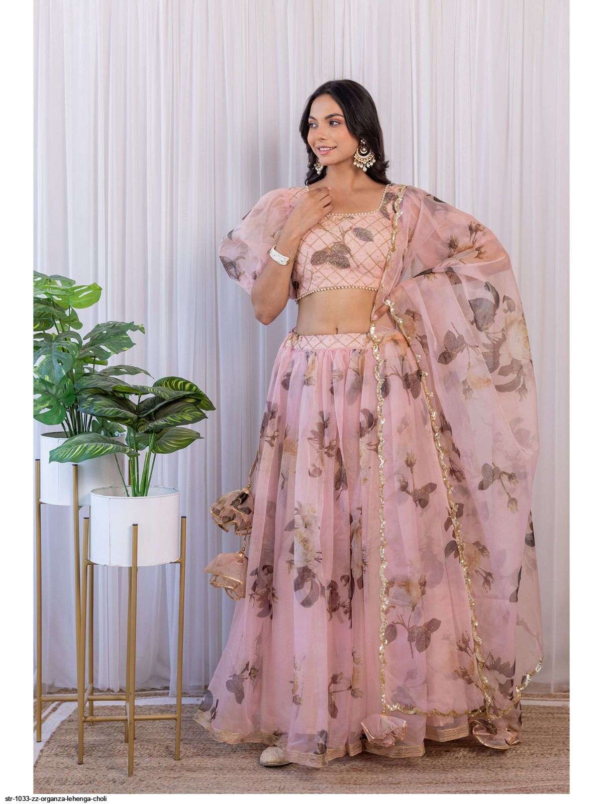 STR 1033 ZZ ORGANZA LEHENGA CHOLI Wholesale catalog