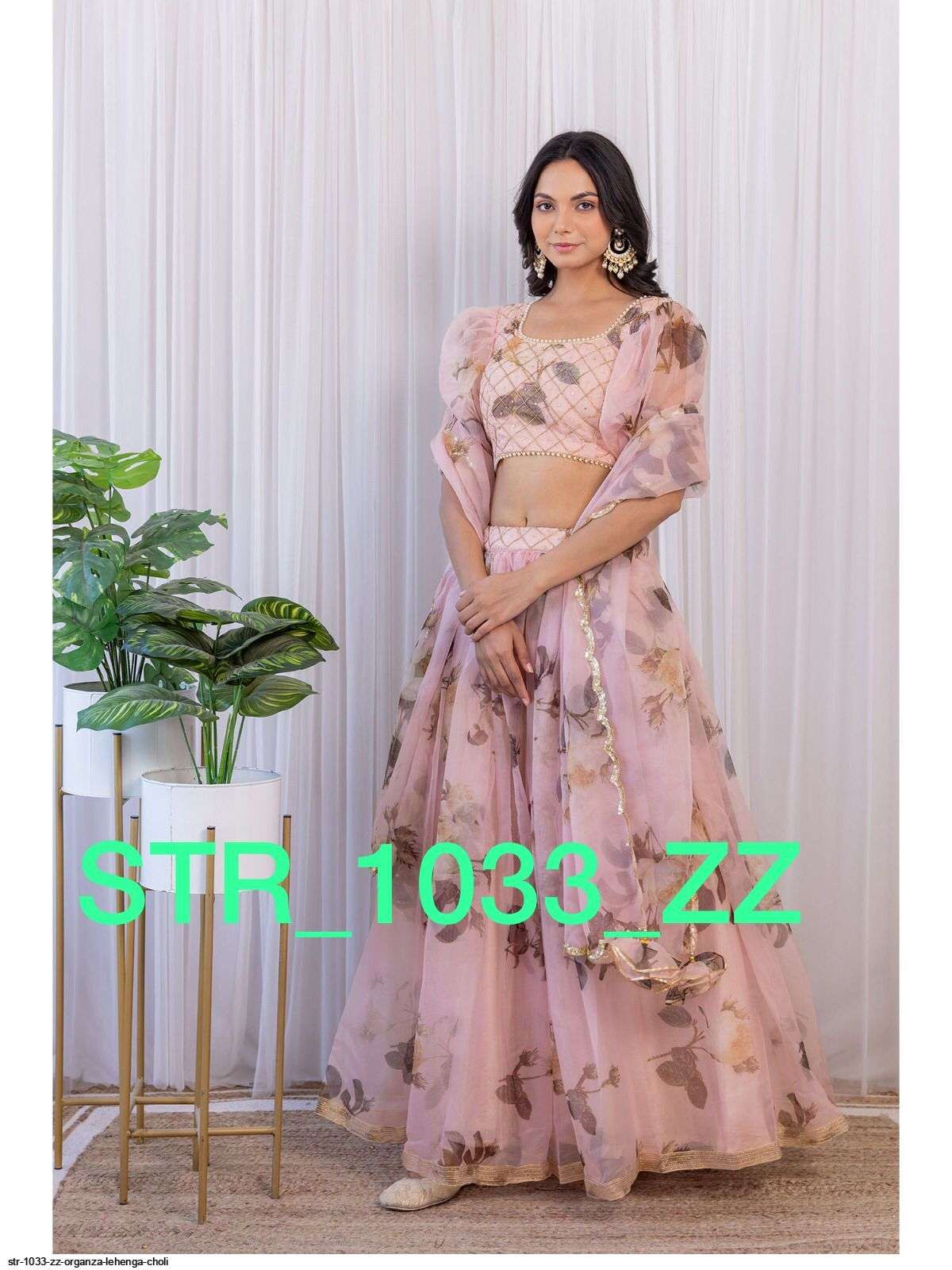 STR 1033 ZZ ORGANZA LEHENGA CHOLI Wholesale catalog