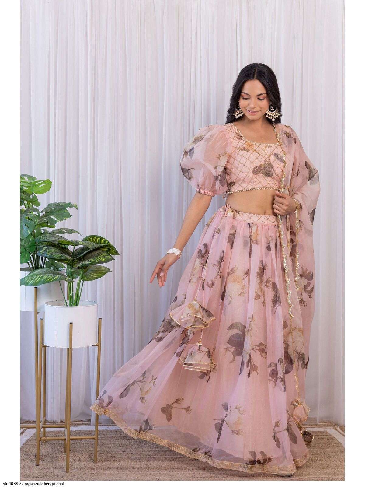 STR 1033 ZZ ORGANZA LEHENGA CHOLI Wholesale catalog