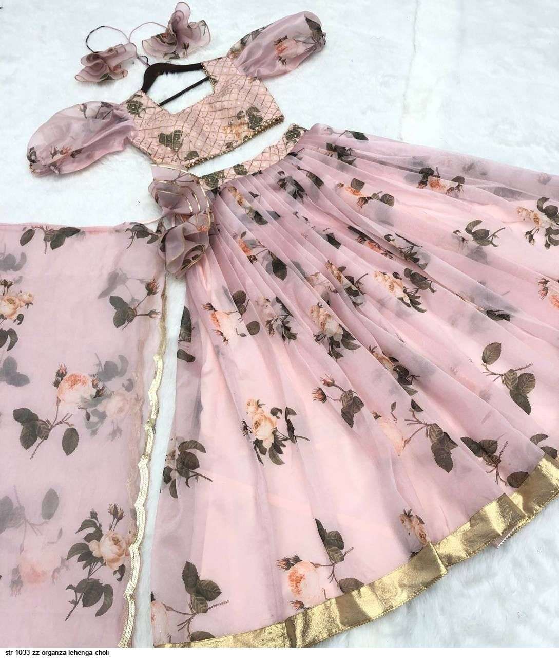 STR 1033 ZZ ORGANZA LEHENGA CHOLI Wholesale catalog