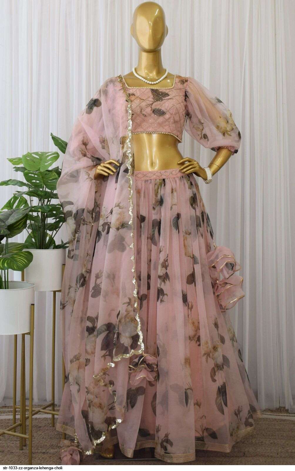 STR 1033 ZZ ORGANZA LEHENGA CHOLI Wholesale catalog