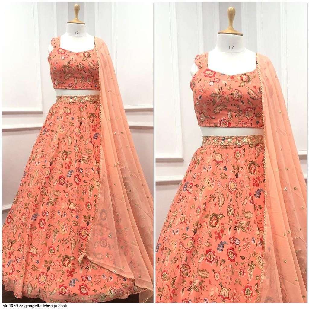 STR 1059 ZZ GEORGETTE LEHENGA CHOLI Wholesale catalog