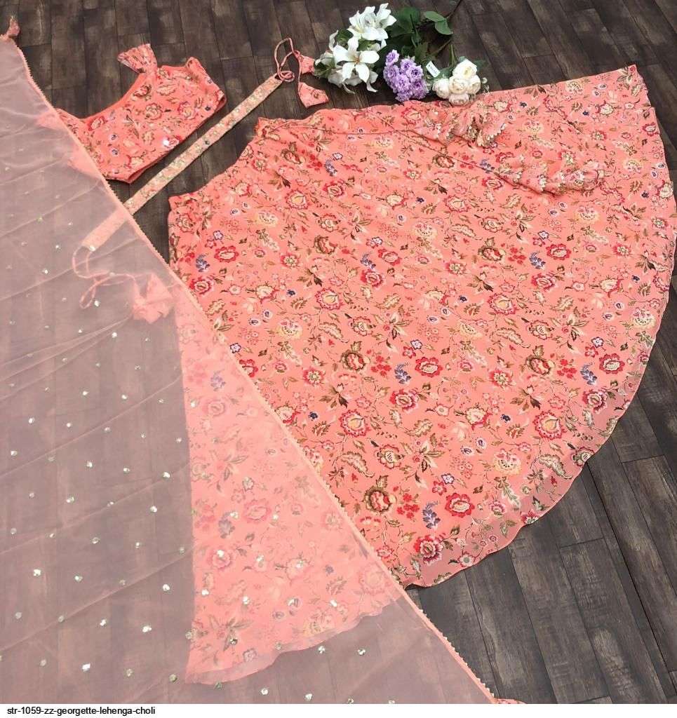STR 1059 ZZ GEORGETTE LEHENGA CHOLI Wholesale catalog