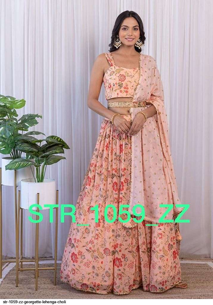 STR 1059 ZZ GEORGETTE LEHENGA CHOLI Wholesale catalog