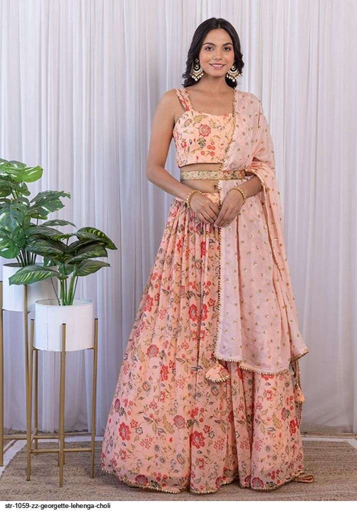 STR 1059 ZZ GEORGETTE LEHENGA CHOLI Wholesale catalog