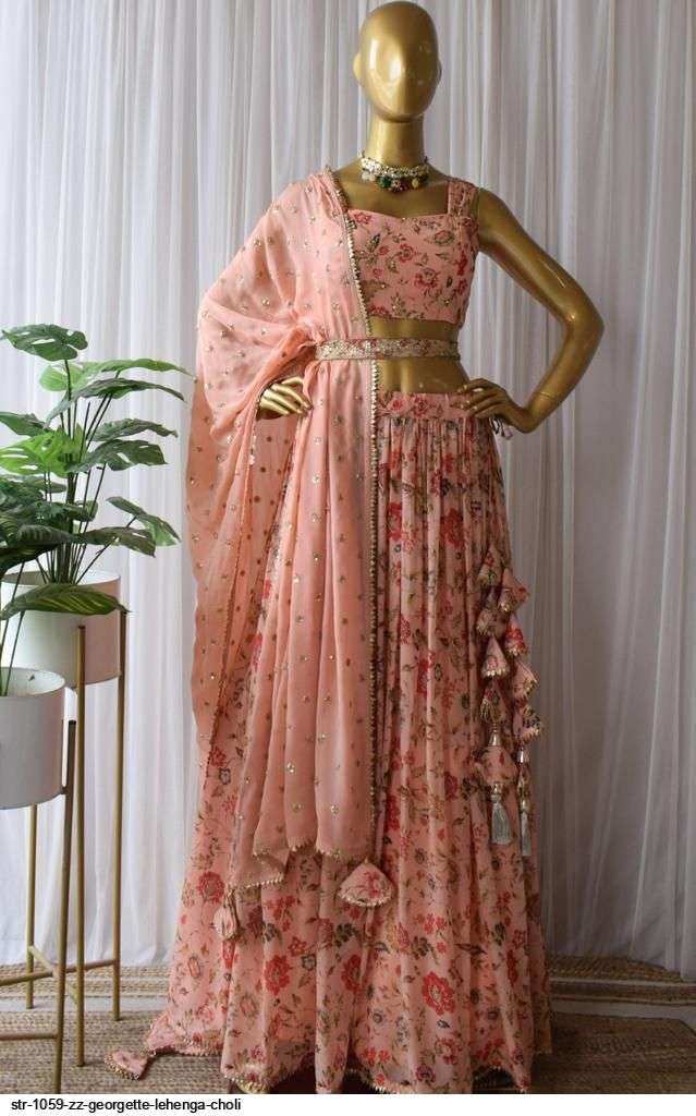 STR 1059 ZZ GEORGETTE LEHENGA CHOLI Wholesale catalog
