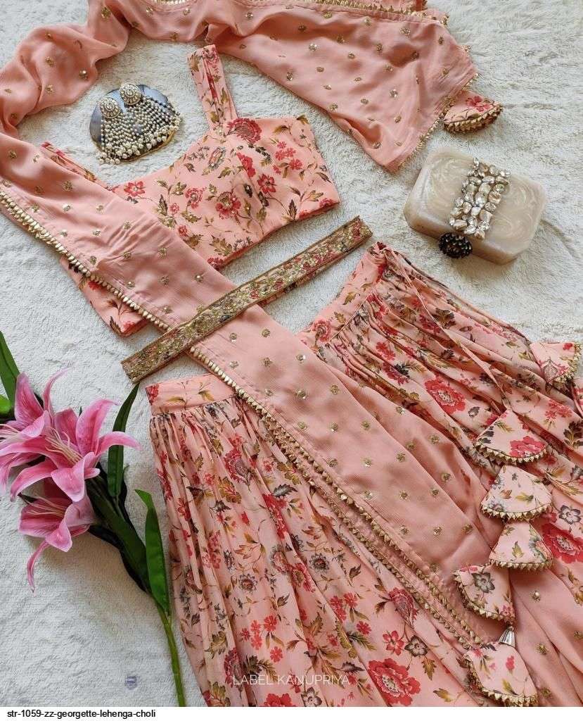 STR 1059 ZZ GEORGETTE LEHENGA CHOLI Wholesale catalog