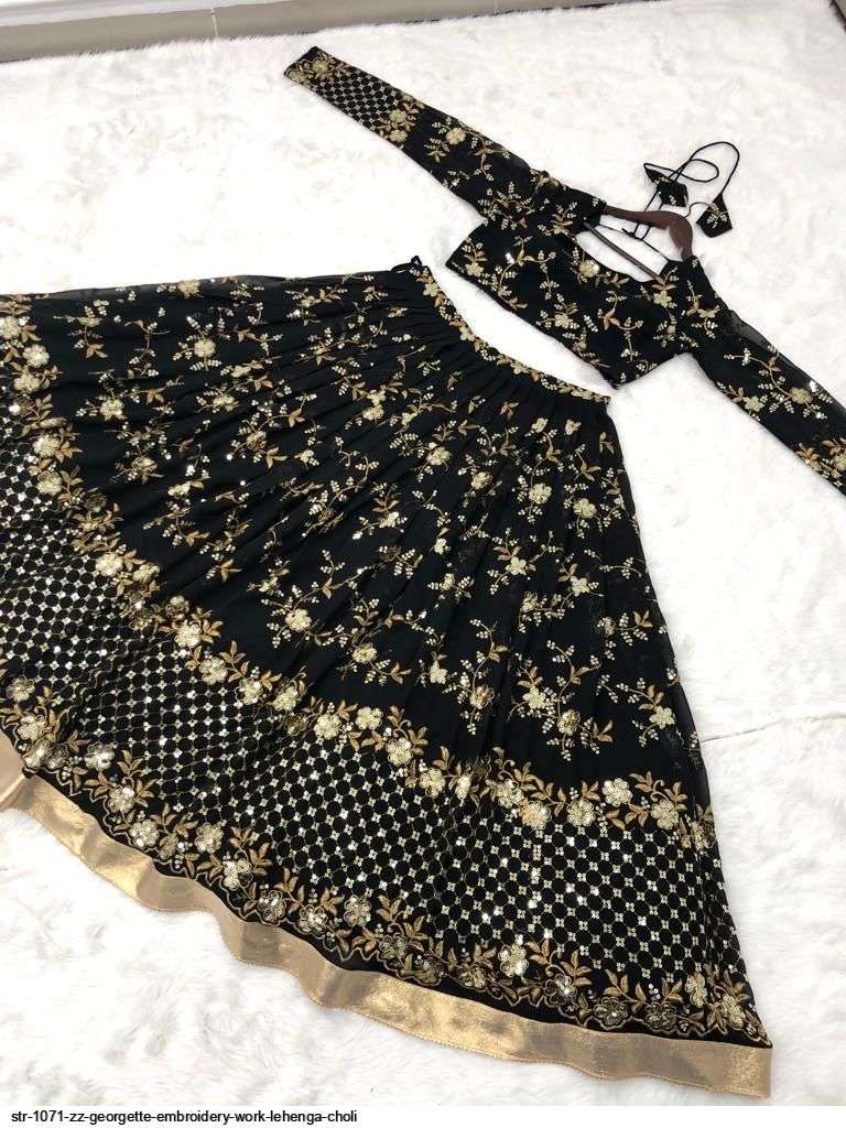 STR 1071 ZZ GEORGETTE EMBROIDERY WORK LEHENGA CHOLI Wholesale catalog