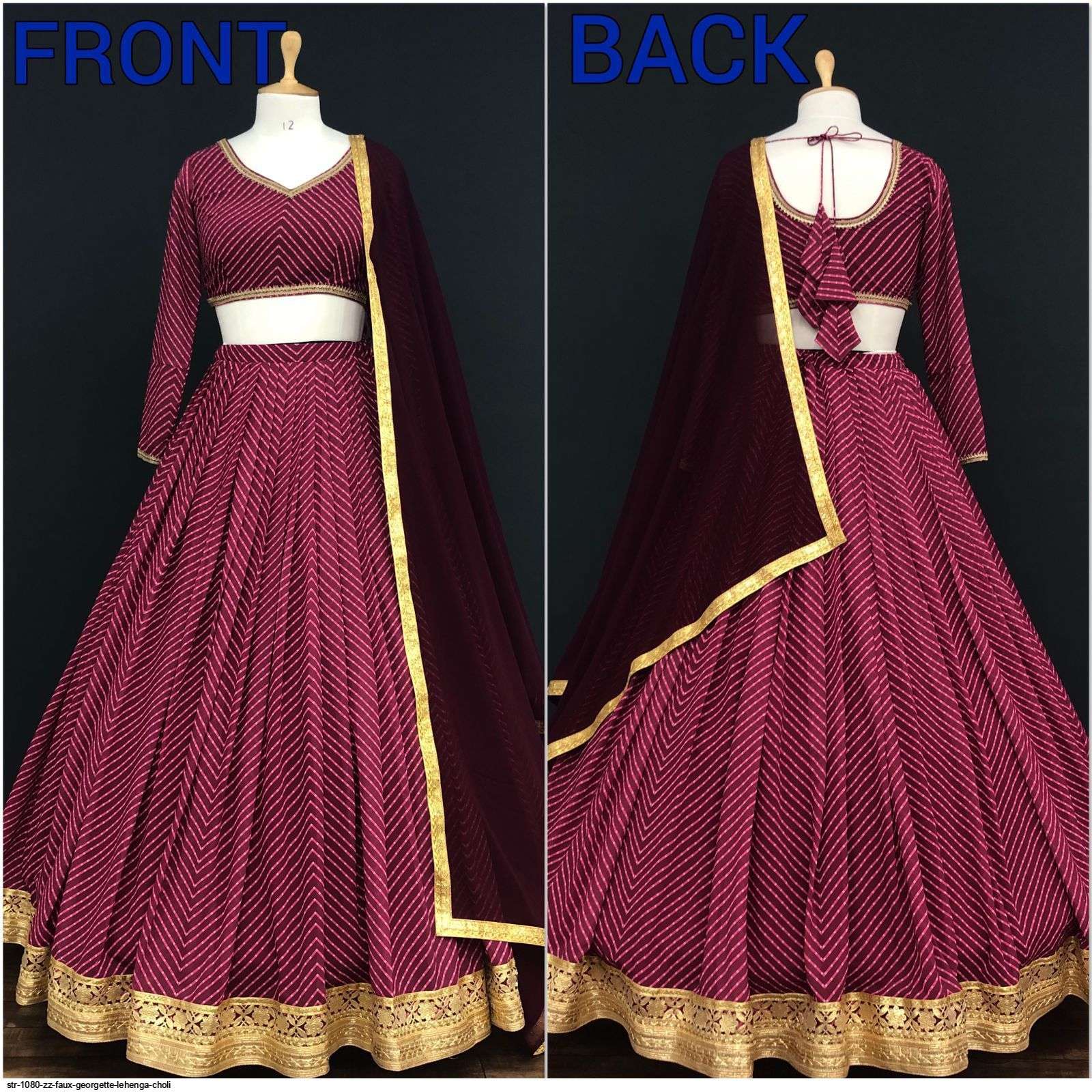 STR 1080 ZZ FAUX GEORGETTE LEHENGA CHOLI Wholesale catalog