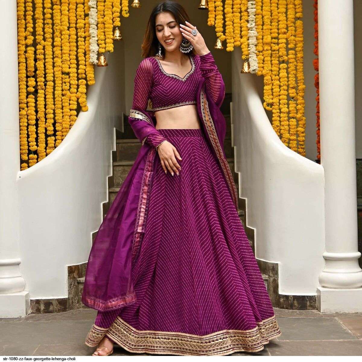 STR 1080 ZZ FAUX GEORGETTE LEHENGA CHOLI Wholesale catalog