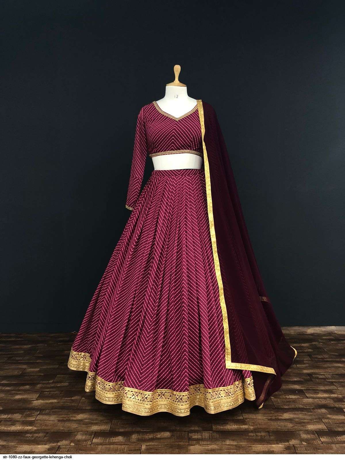 STR 1080 ZZ FAUX GEORGETTE LEHENGA CHOLI Wholesale catalog