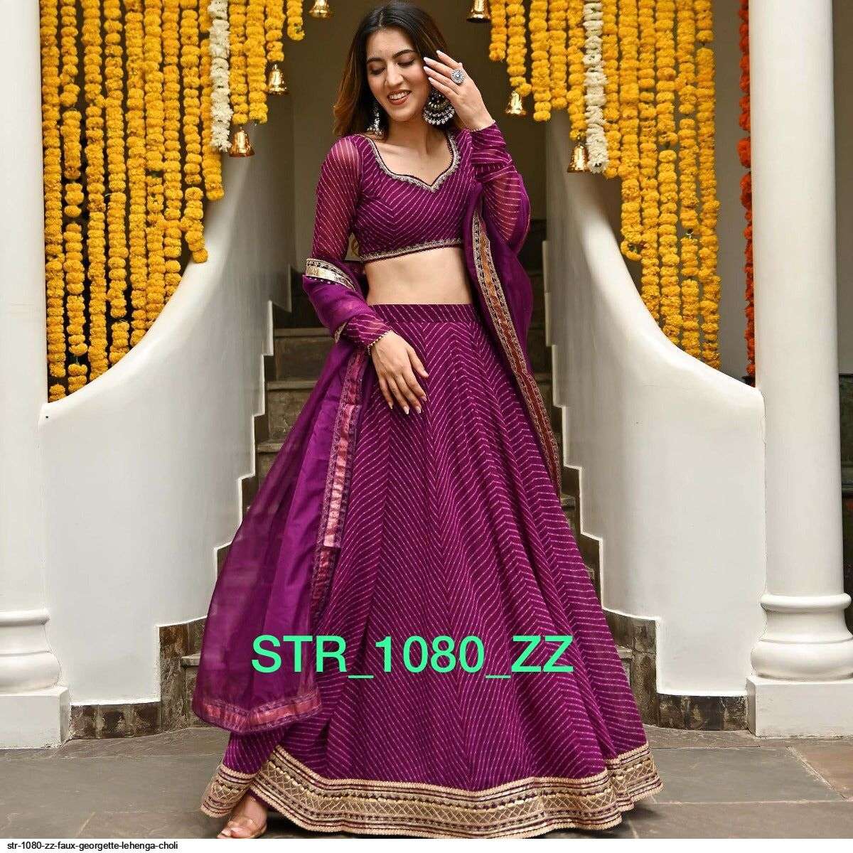 STR 1080 ZZ FAUX GEORGETTE LEHENGA CHOLI Wholesale catalog