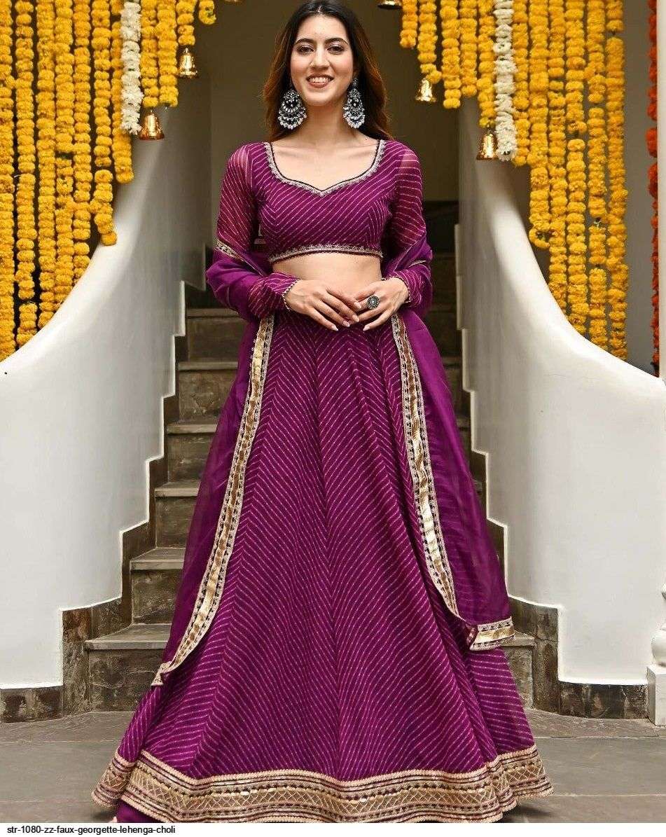 STR 1080 ZZ FAUX GEORGETTE LEHENGA CHOLI Wholesale catalog