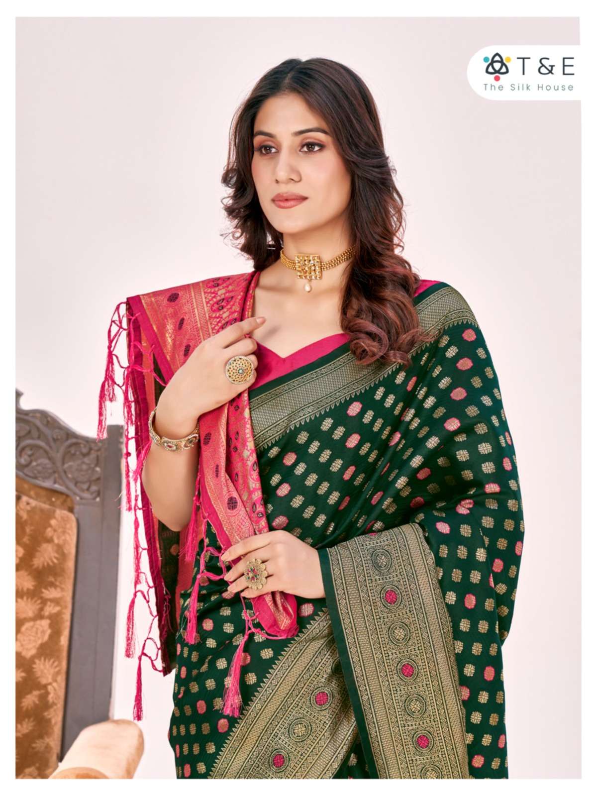 T And E Aagman Designer Silk Saree Wholesale catalog