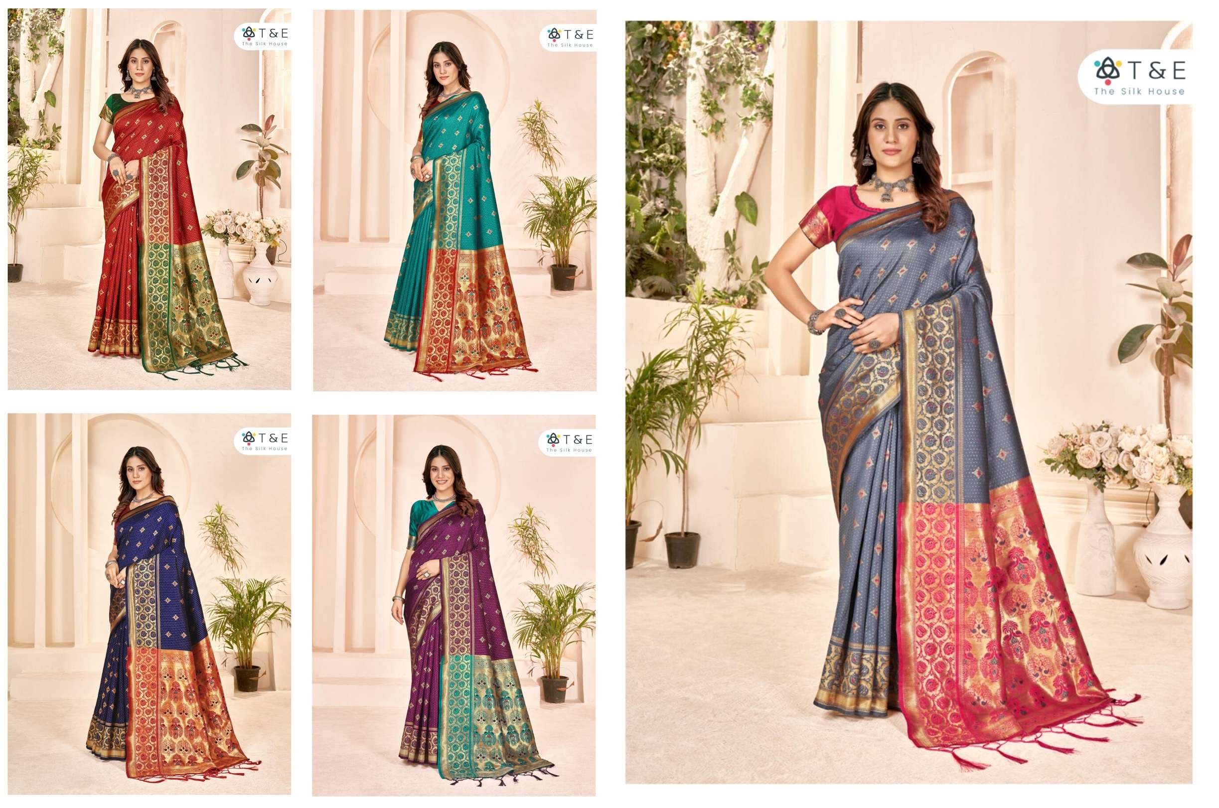 T And E Aaradhya Silk Designer Saree Wholesale catalog