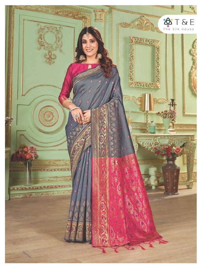 T And E Anika Silk Festive Designer Saree Wholesale catalog