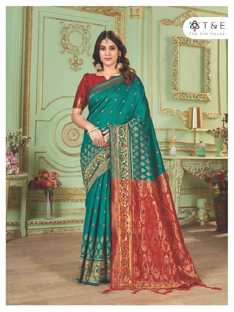 T And E Anika Silk Festive Designer Saree Wholesale catalog