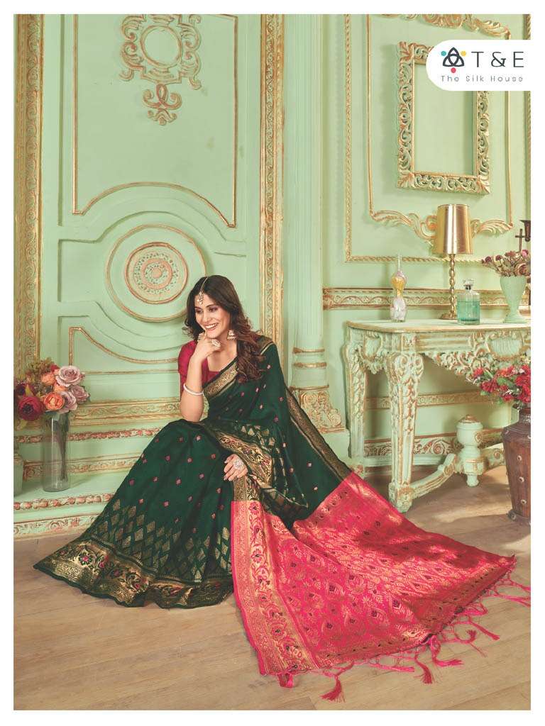 T And E Anika Silk Festive Designer Saree Wholesale catalog