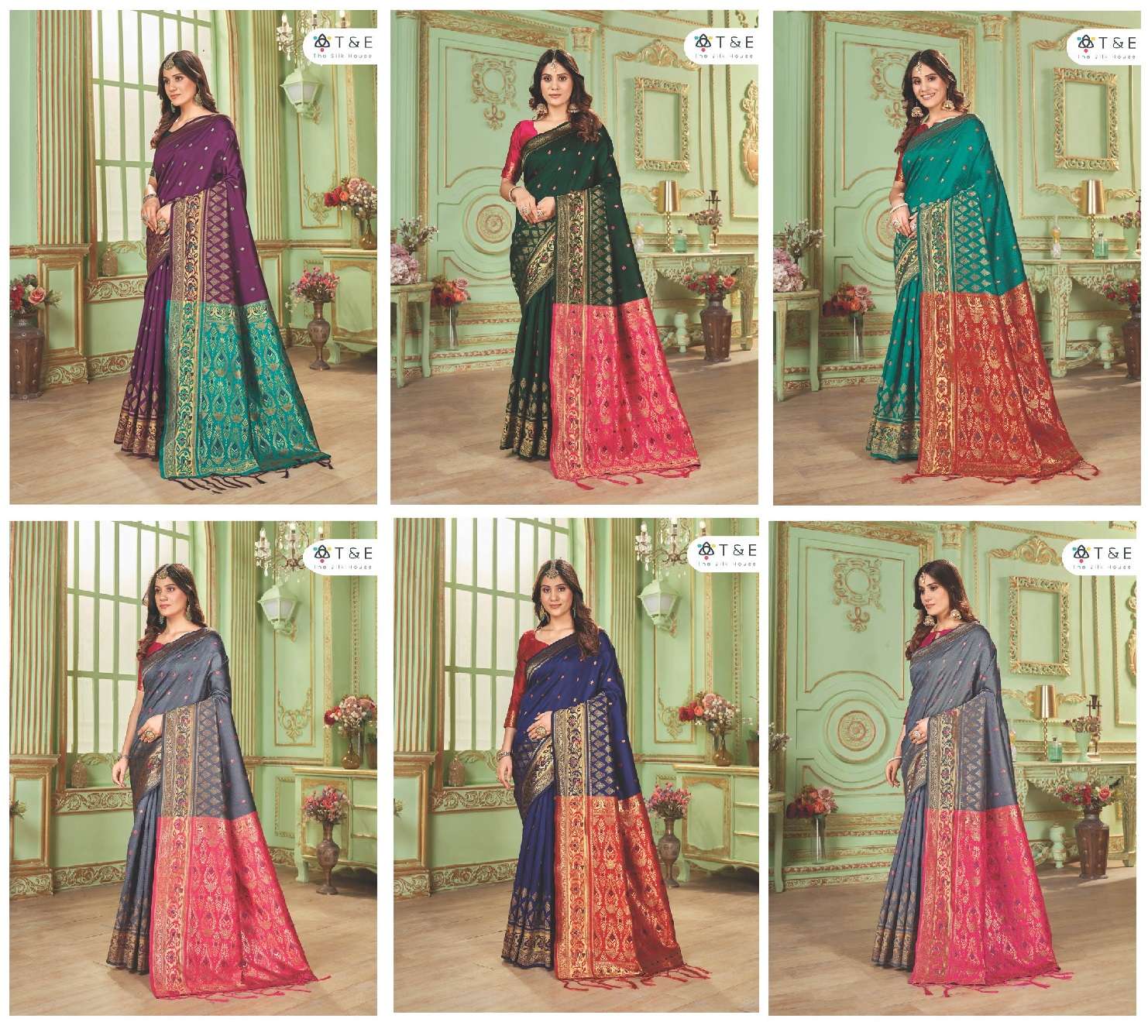 T And E Anika Silk Festive Designer Saree Wholesale catalog