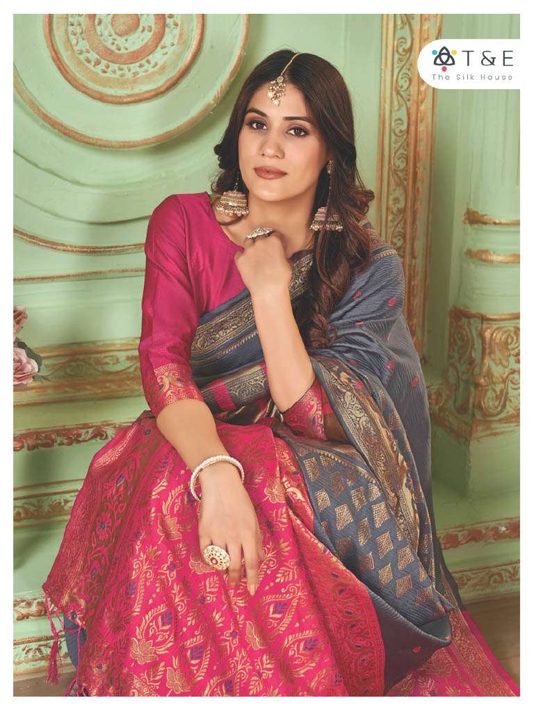 T And E Anika Silk Festive Designer Saree Wholesale catalog