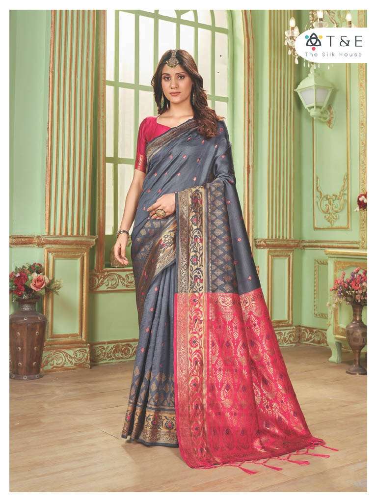 T And E Anika Silk Festive Designer Saree Wholesale catalog