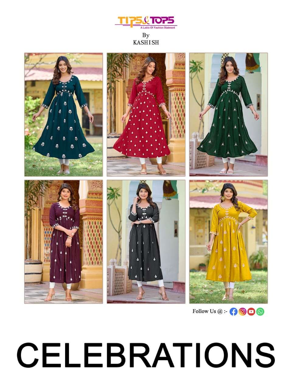 TIPS & TOPS CELEBRATIONS Fancy ALIA Style Kurtis Wholesale catalog