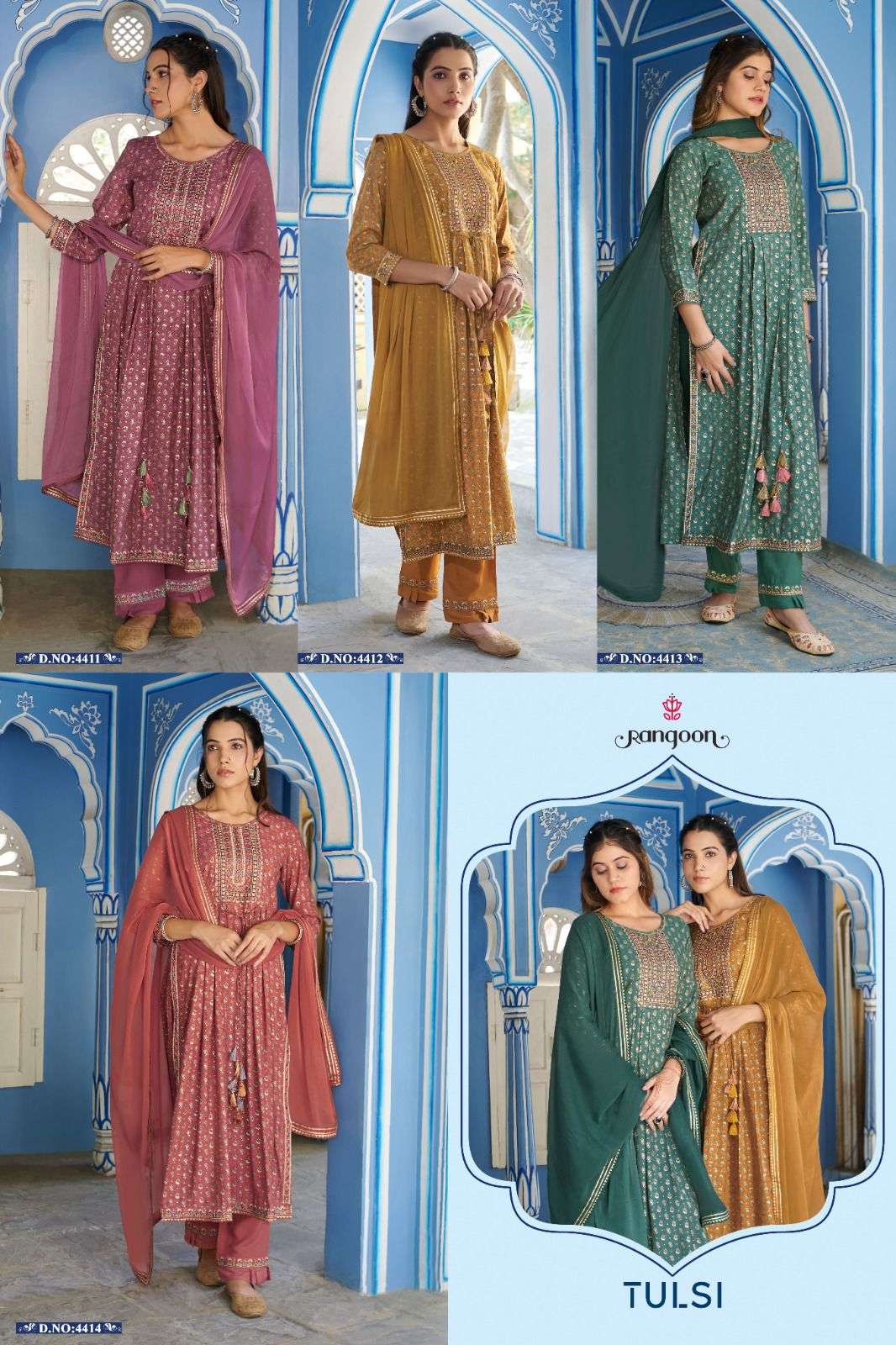 Tulsi Modal Print With Fancy Embrodery Seqonce Work And  NAIRA CUT.Style