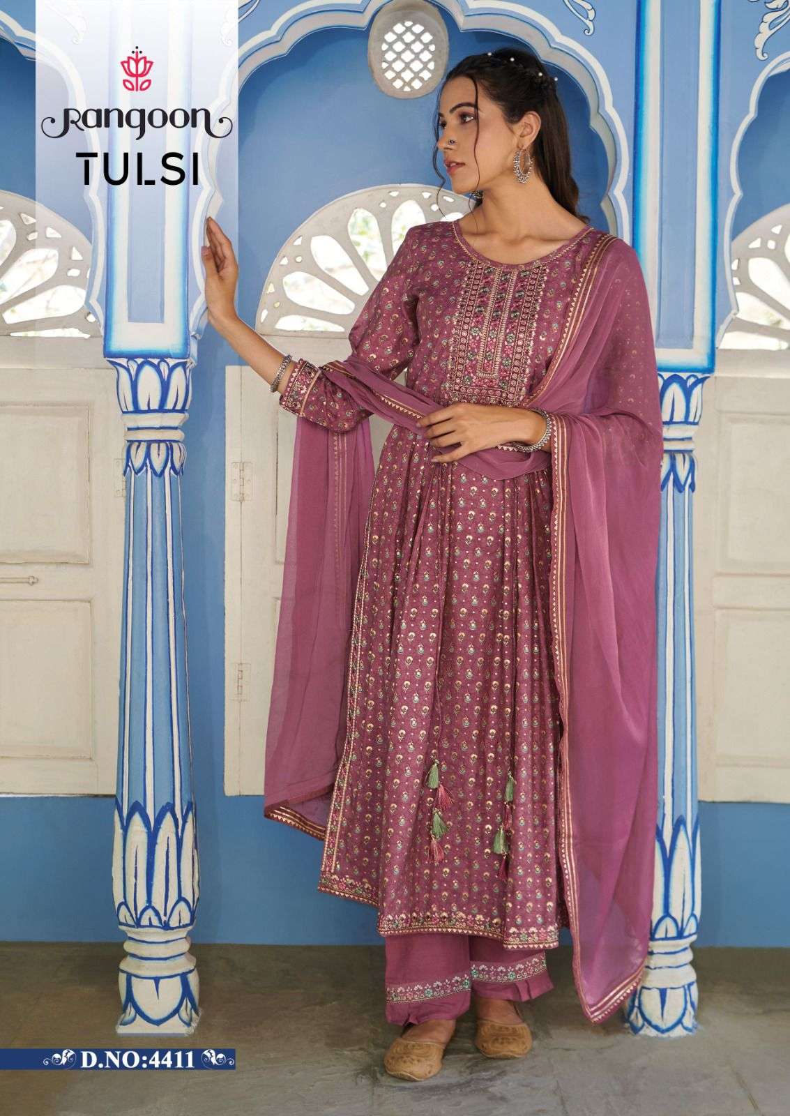 Tulsi Modal Print With Fancy Embrodery Seqonce Work And  NAIRA CUT.Style