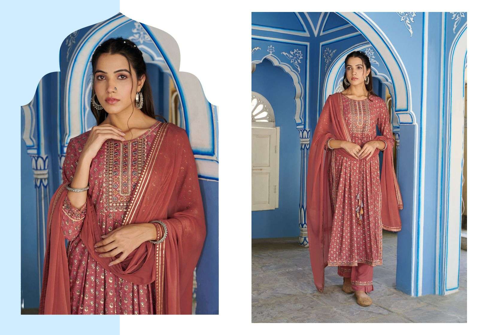 Tulsi Modal Print With Fancy Embrodery Seqonce Work And  NAIRA CUT.Style