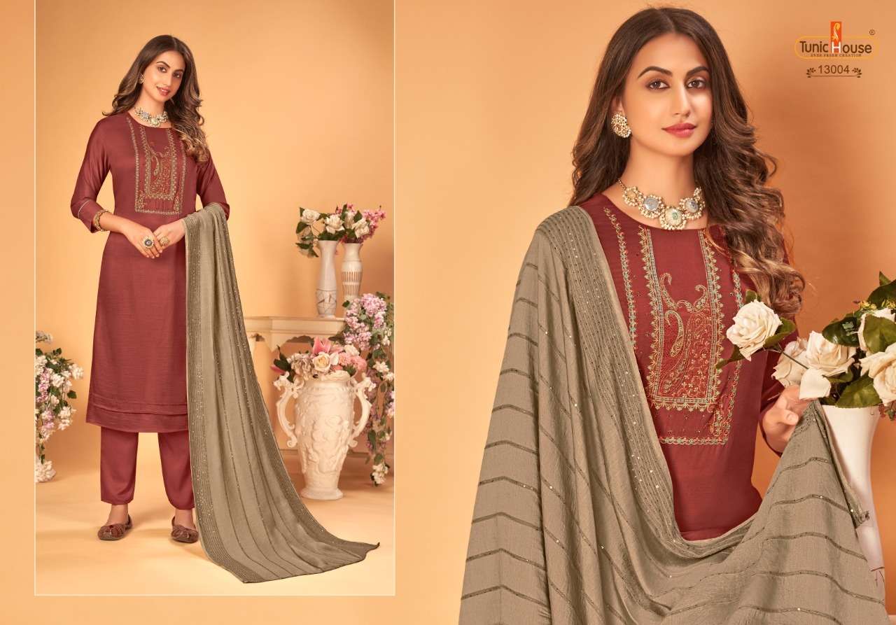 TUNIC HOUSE  SOFT SILK with HAND WORK & EMBROIDERY Kurti Wholesale catalog